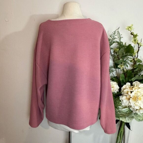A NEW DAY top | mauve dusty rose oversized blouse | medium | casual - Picture 5 of 8